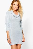 Thumbnail for your product : boohoo Anna Turtle Neck Contrast Jumper Dress