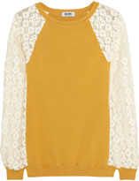 Thumbnail for your product : Moschino Cheap & Chic Moschino Cheap and Chic Lace and ribbed-knit sweater