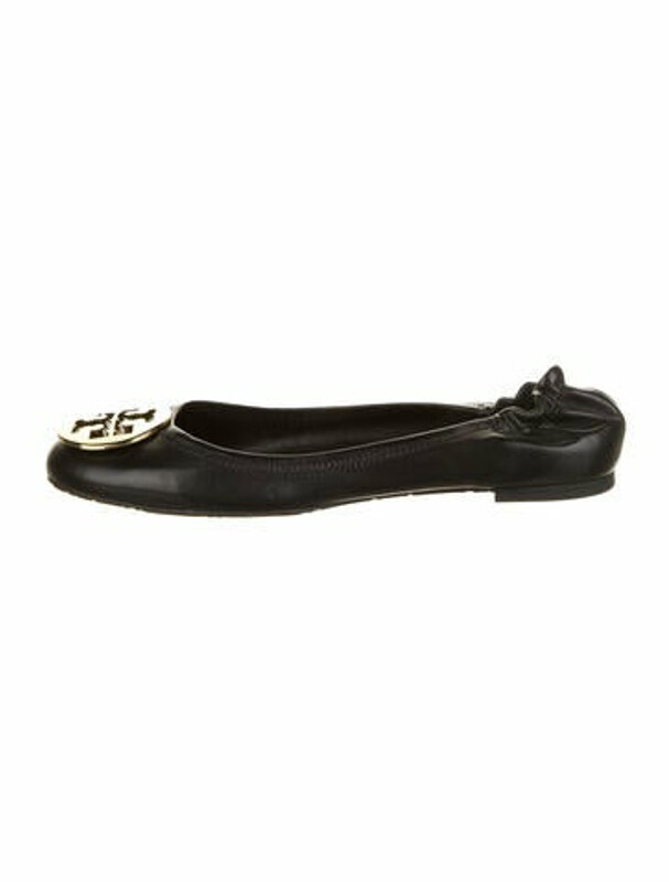 Tory Burch Leather Ballet Flats Black ShopStyle