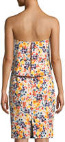 Thumbnail for your product : Badgley Mischka Strapless Ditsy-Print Popover Dress