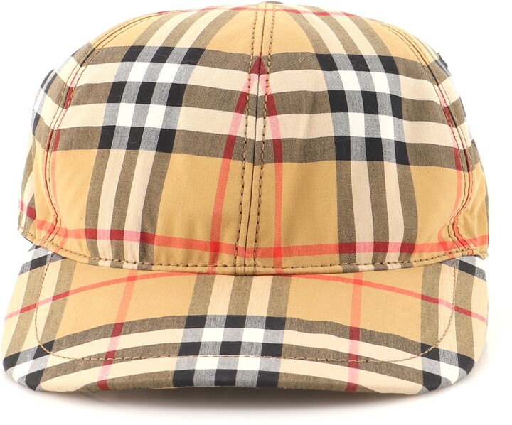 Burberry Baseball Cap Vintage Check Canvas XXL - ShopStyle Hats