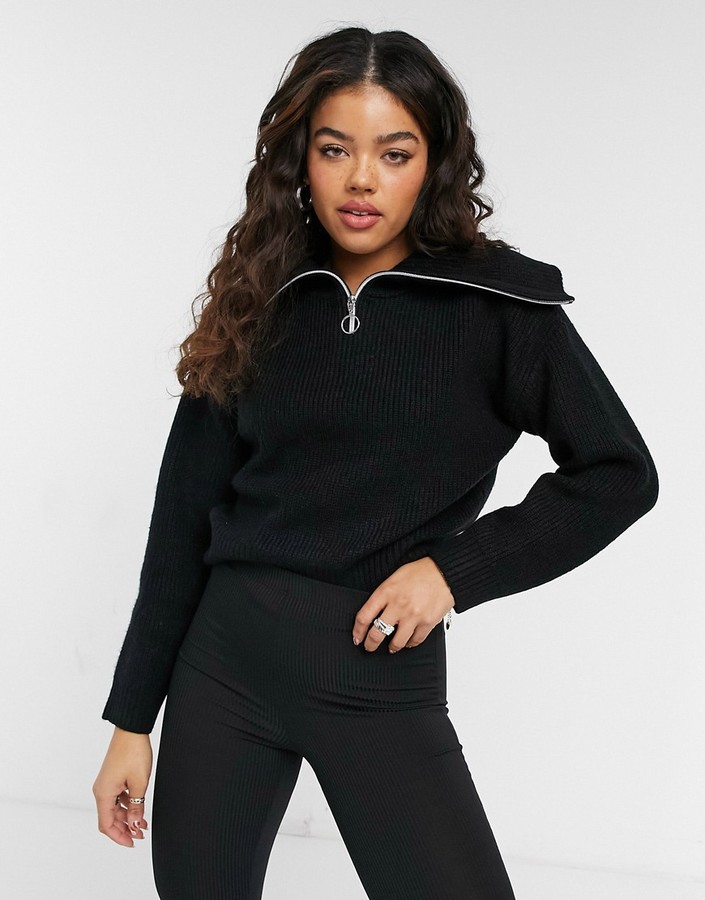 black half zip jumper womens