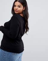 Thumbnail for your product : ASOS Curve Design Curve Ultimate Top With Long Sleeve And V-Neck 2 Pack