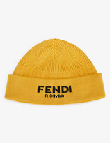 Thumbnail for your product : Fendi Roma logo-knitted cotton and cashmere-blend beanie hat