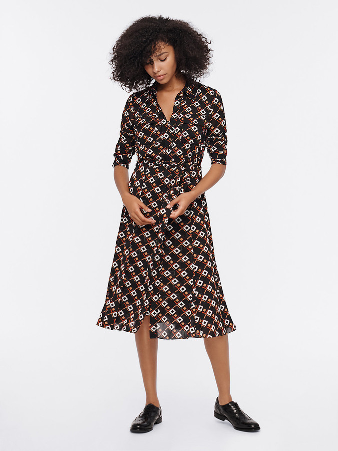 moira jacquard wrap dress