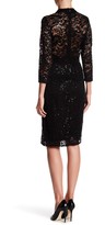 Thumbnail for your product : Marina Embellished Lace Mock Neck Dress