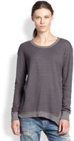 Thumbnail for your product : Wilt Contrast-Trimmed Asymmetrical Striped Tee