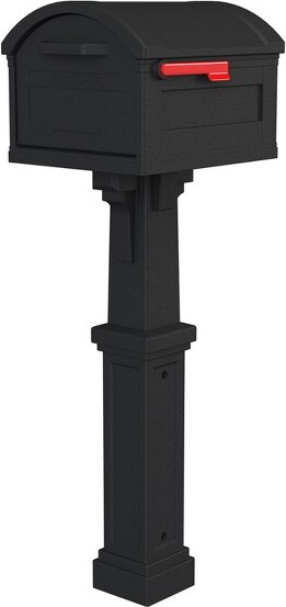 Gibraltar Mailboxes GibraltarMailboxesGrandHavenClassicPlasticPostMountBlackMailbox
