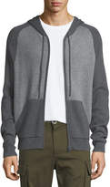 Thumbnail for your product : Neiman Marcus Cashmere-Cotton Colorblock Zip-Front Baseball Hoodie