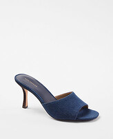 Thumbnail for your product : Ann Taylor Denim Mid Heel Mule Sandals