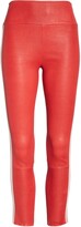 Thumbnail for your product : Sprwmn Two-Stripe Athletic Leather Capri Leggings