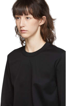 Noir Kei Ninomiya Black Faux-Fur Detail Long Sleeve T-Shirt