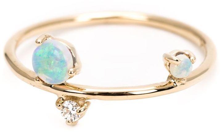 Wwake diamond and opal ring - ShopStyle Women's Fashion