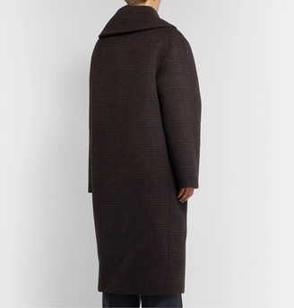 Balenciaga Oversized Checked Wool-Blend Coat