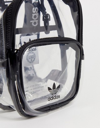 adidas clear backpack with black piping - ShopStyle