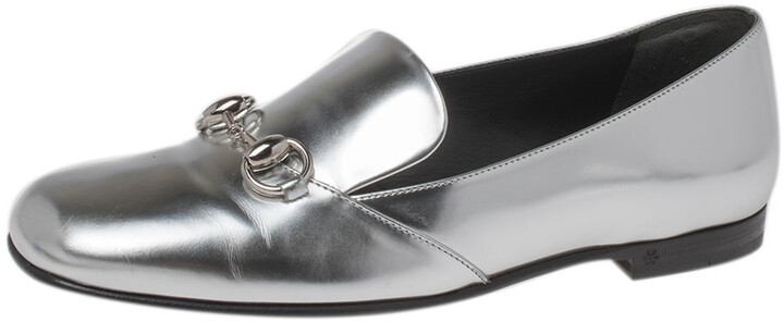 gucci silver loafers