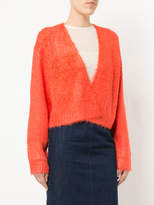 Thumbnail for your product : H Beauty&Youth cropped open-front cardigan