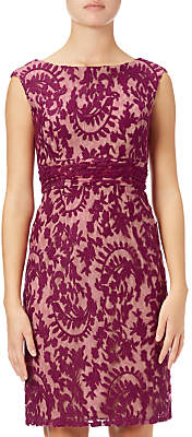 Adrianna Papell Lace Cap Sleeve Sheath Dress, Crushed Berry