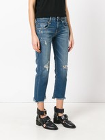 Thumbnail for your product : R 13 Distressed Cropped Jeans