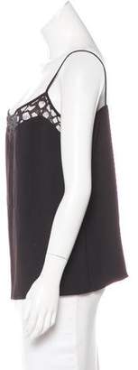 Elie Saab Sleeveless Lace-Trimmed Top