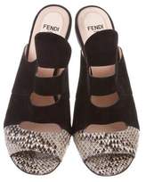 Thumbnail for your product : Fendi Python & Suede Slide Sandals