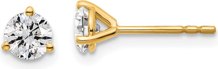 Diamond2Deal 14k Gold 2/3 ct Round Lab Grown Diamond Stud Earrings VS Clarity, D-E Color