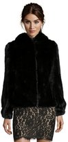 Thumbnail for your product : Peter Mark black mink hooded coat