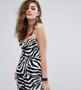 Motel Underwired Bodycon Dress In Zebra