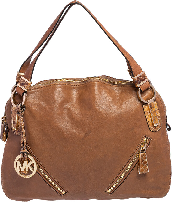 Michael Kors Tan Leather Handbags | ShopStyle
