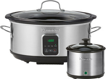 Kenmore Programmable 7 qt (6.6L) Slow Cooker and Dipper, Black Silver