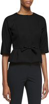 Thumbnail for your product : RED Valentino 3/4-Sleeve Peplum Jacket with Bow