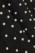 Thumbnail for your product : Alice + Olivia Faux pearl-embellished cotton mini dress