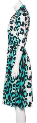 Samantha Sung Leopard Print Midi Dress w/ Tags