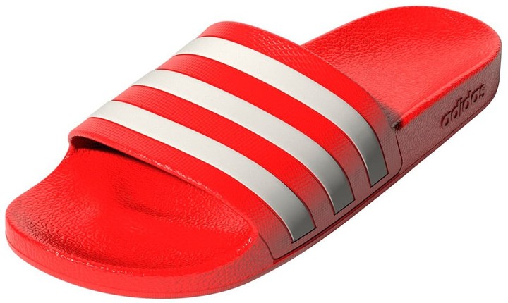 adidas red slides womens