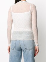 Thumbnail for your product : Aries Monogram Long-Sleeved Tulle Top