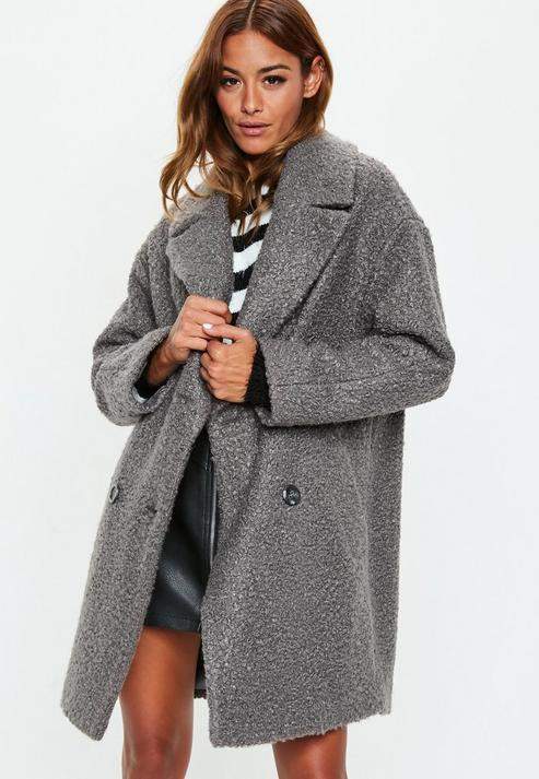 missguided boucle coat