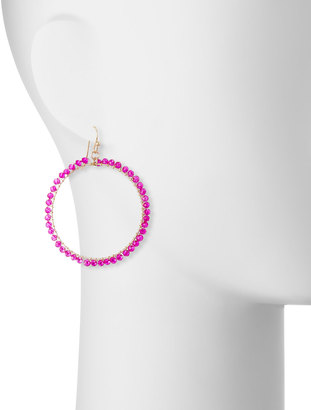 Panacea Wire-Wrapped Crystal Circle Drop Earrings, Pink
