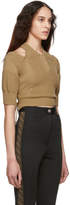Thumbnail for your product : Fendi Tan Knit Short Sleeve Sweater