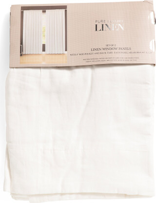 TJMAXX 50X120 Set Of 2 Washed Linen Blend Window Panels, Cotton/Linen