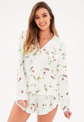 Missguided Floral Print Long Sleeve Pyjama Set