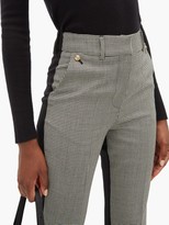 Thumbnail for your product : Petar Petrov Helen Houndstooth And Contrast-back Wool Trousers - Grey Multi