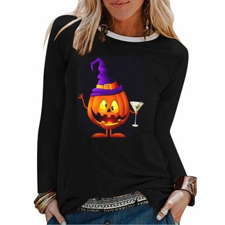 Womens Moon Pumpkin Scary Halloween One Shoulder Bardot T Shirt Ladies Baggy Top