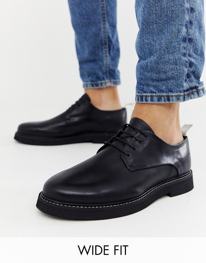 ASOS DESIGN Wide Fit lace up shoes in 