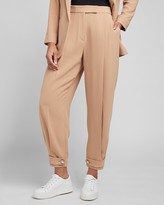 Thumbnail for your product : Express High Waisted Pleated Tab Hem Ankle Pant