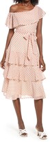 Thumbnail for your product : Lulus Polka Dot Tiered One-Shoulder Dress
