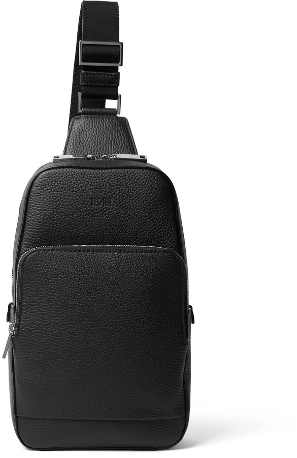 HUGO BOSS Textured-Leather Sling Backpack - ShopStyle