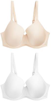 Next Womens Nude/White Holly DD+ Lightly Padded Full Cup Bras Two Pack - Nude