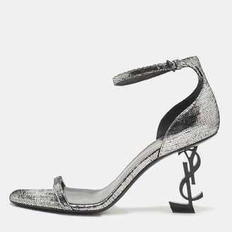2023 Designer Luxury High Heels Women Sandals Metallic Laminate