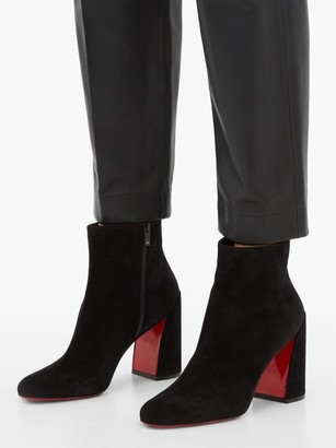 Christian Louboutin Turela 85 Suede Ankle Boots - Black