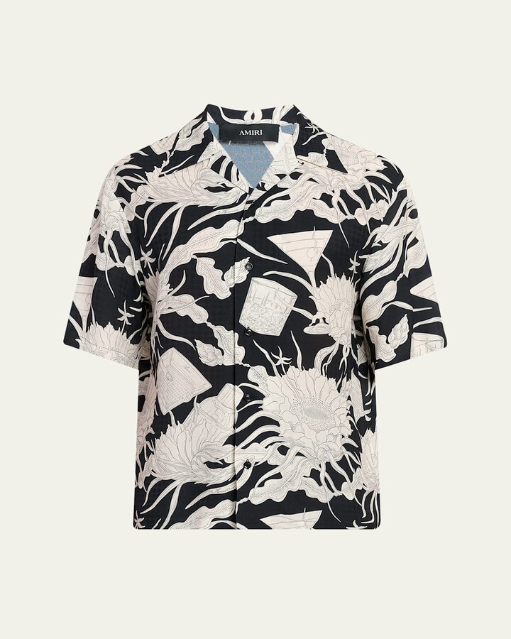 Amiri Men's Silk Floral Bowling Shirt